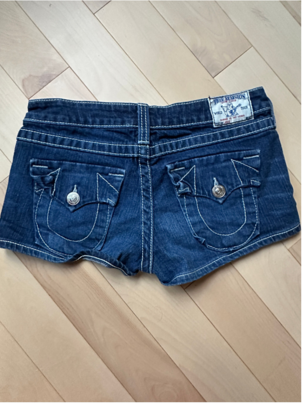 True Religion Joey Low Rise Denim Micro Shorts Made in USA Size 28 - Picture 5 of 7